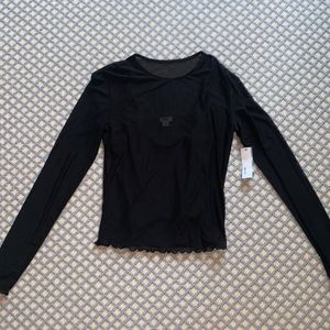 Brand new black mesh top with lined tank underneath from Garage in size Small